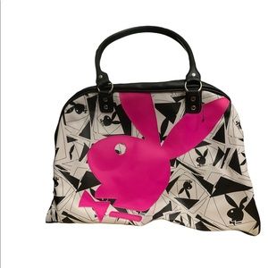 Playboy Bunny VTG 90’s Duffel Bag Shoulder Tote Black Hot Pink- Minor Crack